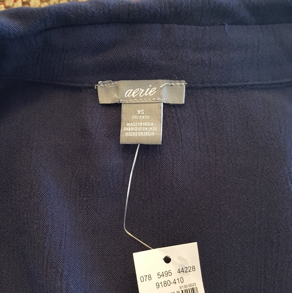 AERIE Navy Blue Blouse - Picture 5 of 8